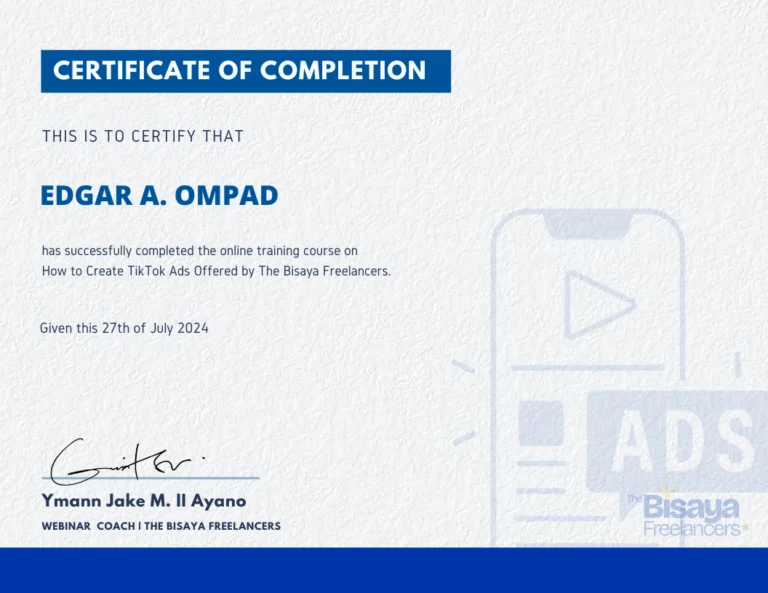 certificate of TikTok-Ads